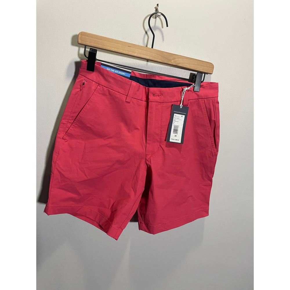 Vineyard Vines On-The-Go Shorts Mens 28 Red 7 Inch Inseam Golf Performance Prep